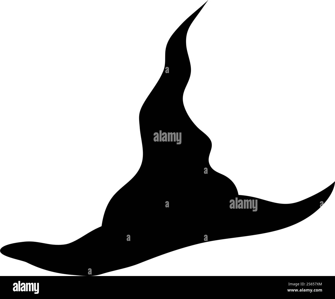 Witch hat über weißem Hintergrund für die Erstellung von Halloween-Designs. Vektorgrafiken. Stock Vektor