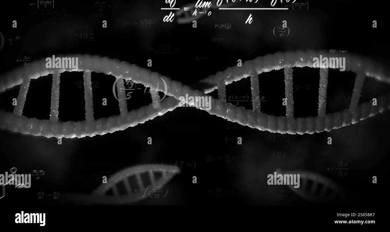 Bild der digitalen Datenverarbeitung über dna-Strang Stockfoto