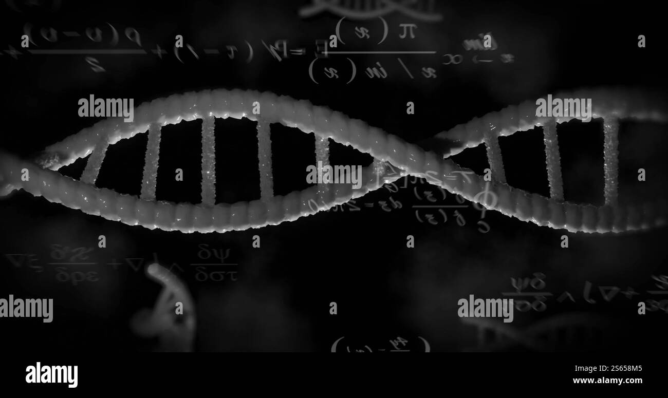 Bild der digitalen Datenverarbeitung über dna-Strang Stockfoto