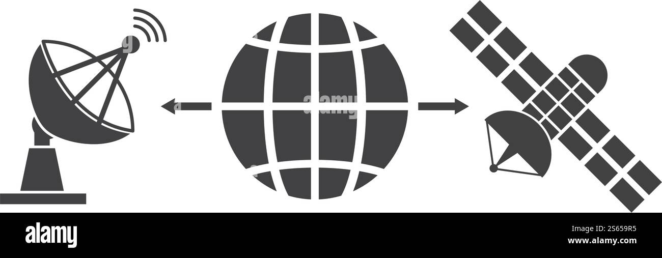 Satellitensymbol Illustration Vektor flach Design Stock Vektor