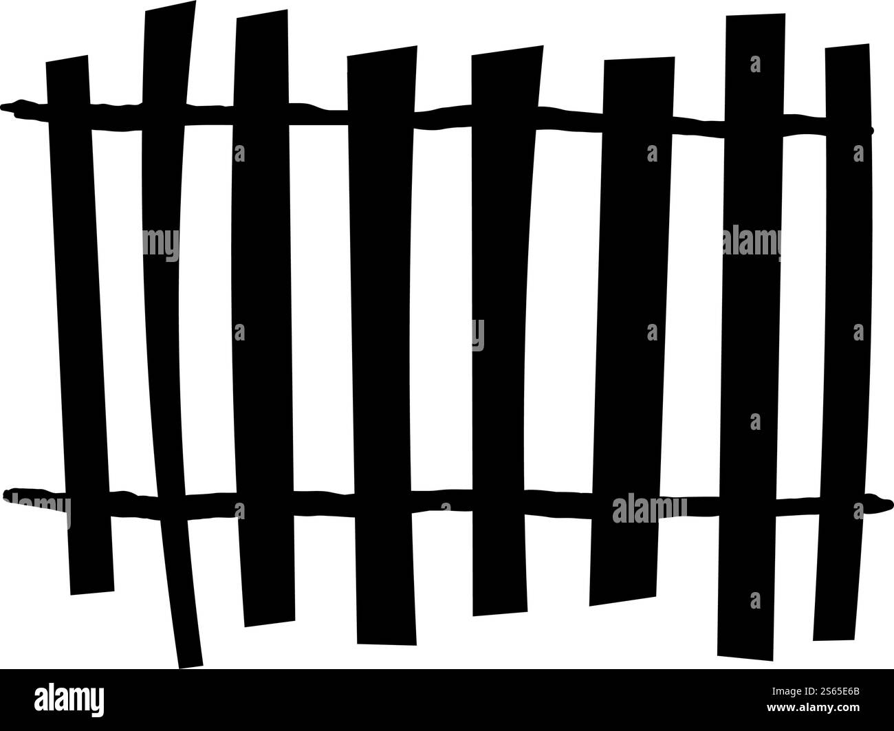 Zaun über weißem Hintergrund für die Erstellung von Halloween-Designs. Vektorgrafiken. Stock Vektor