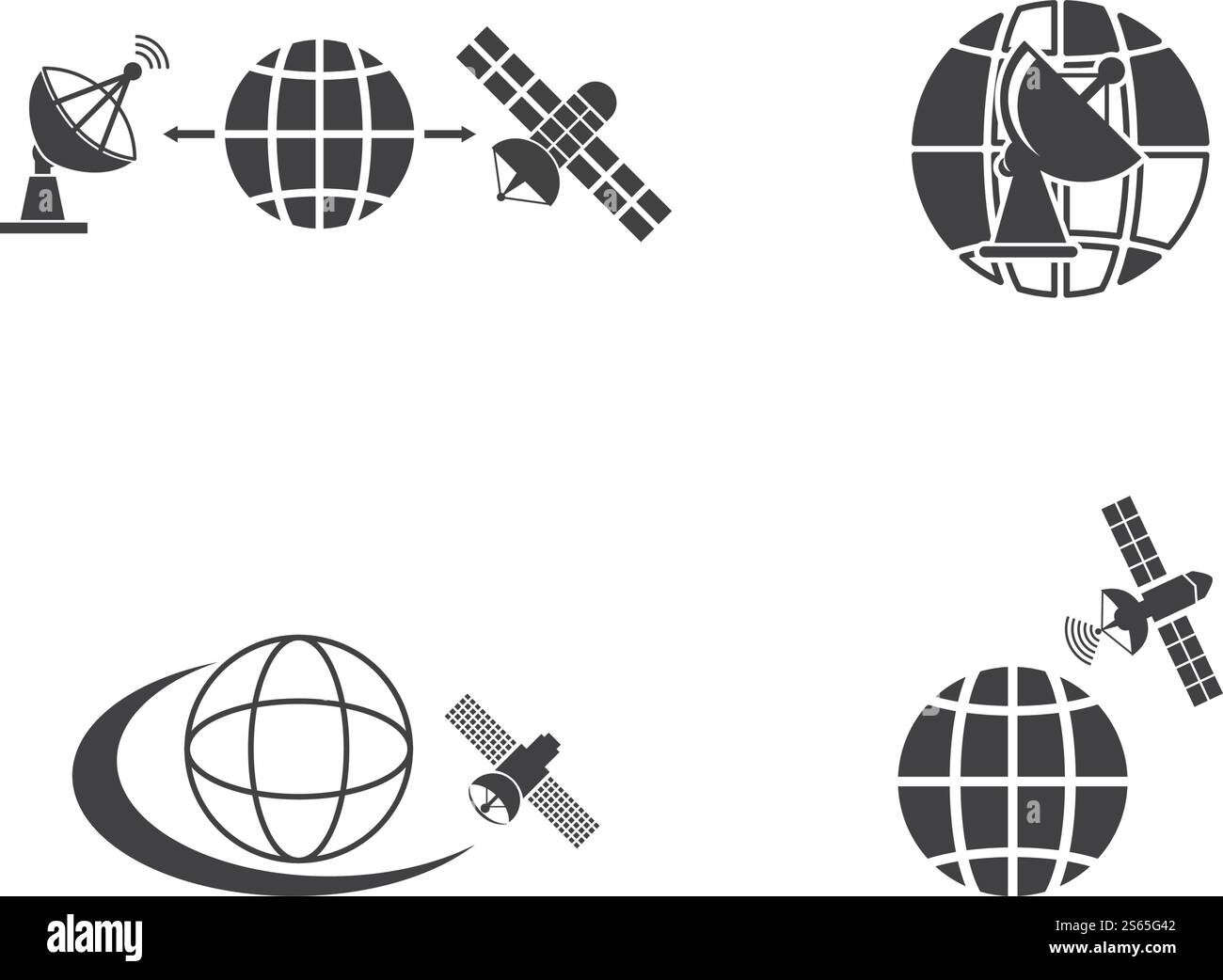 Satellitensymbol Illustration Vektor flach Design Stock Vektor