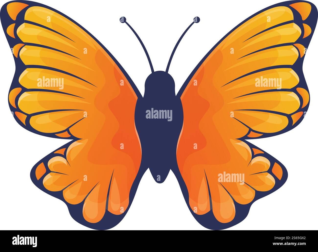 Niedliches braunes Schmetterlingssymbol. Cartoon des netten braunen Schmetterlings-Vektor-Icons für Web-Design isoliert auf weißem Hintergrund. Niedliches braunes Schmetterlingsmotiv im Cartoon-Stil Stock Vektor