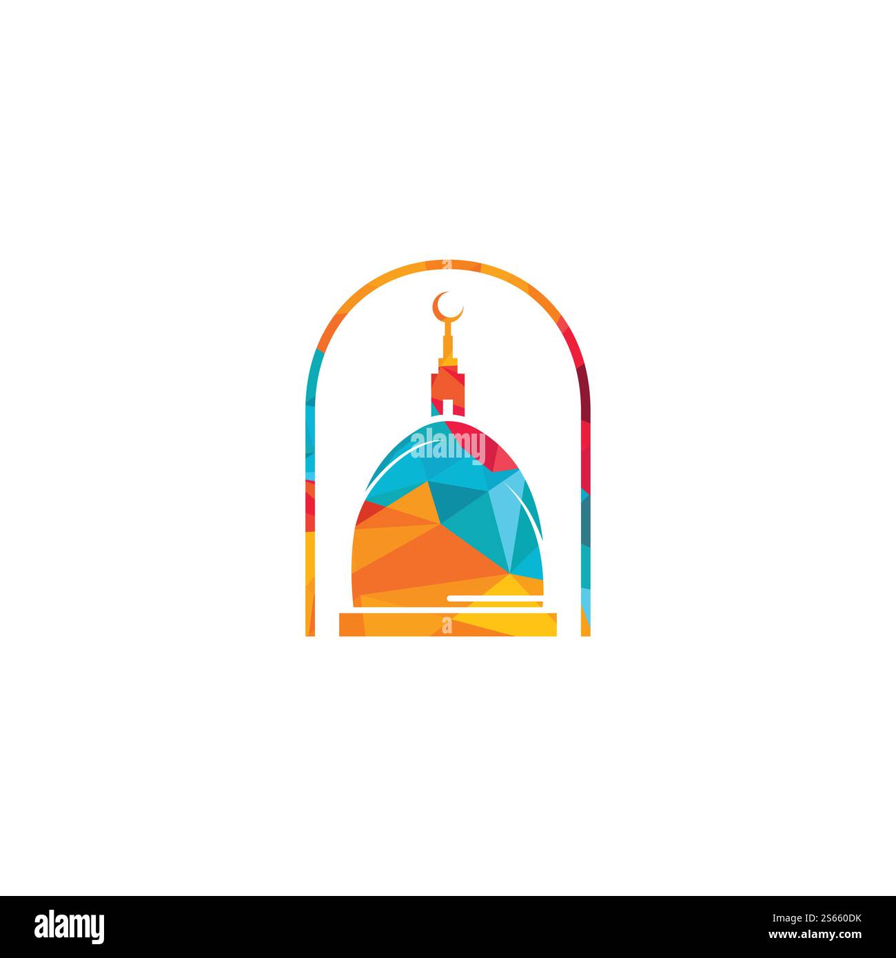 Moschee-Turm-Logo mit Stern. Islamische Logo-Designs Konzept. Stock Vektor