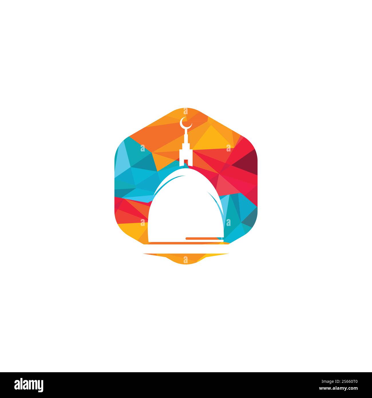 Moschee-Turm-Logo mit Stern. Islamische Logo-Designs Konzept. Stock Vektor