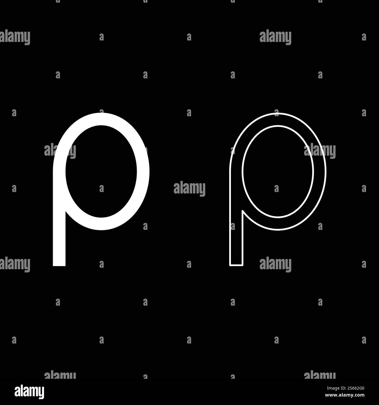 Rho griechisches Symbol kleiner Buchstabe Kleinbuchstabe Schriftart Symbol Kontur Set weiß Farbe Vektor Illustration flache Stil einfaches Bild. Rho griechisches Symbol kleiner Buchstabe Kleinbuchstabe Schriftart Symbol Kontur Set White Color Vektor Illustration Flat Style Bild Stock Vektor