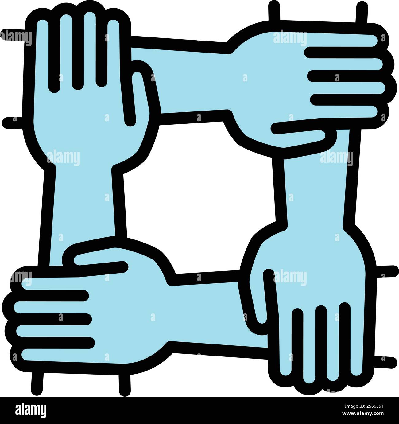 Coach Kohäsion Symbol. Konturierungsvektor-Symbol für den Coach-Kohäsionsvektor für Webdesign isoliert auf weißem Hintergrund. Coach Kohäsion-Symbol, Outline-STYLE Stock Vektor
