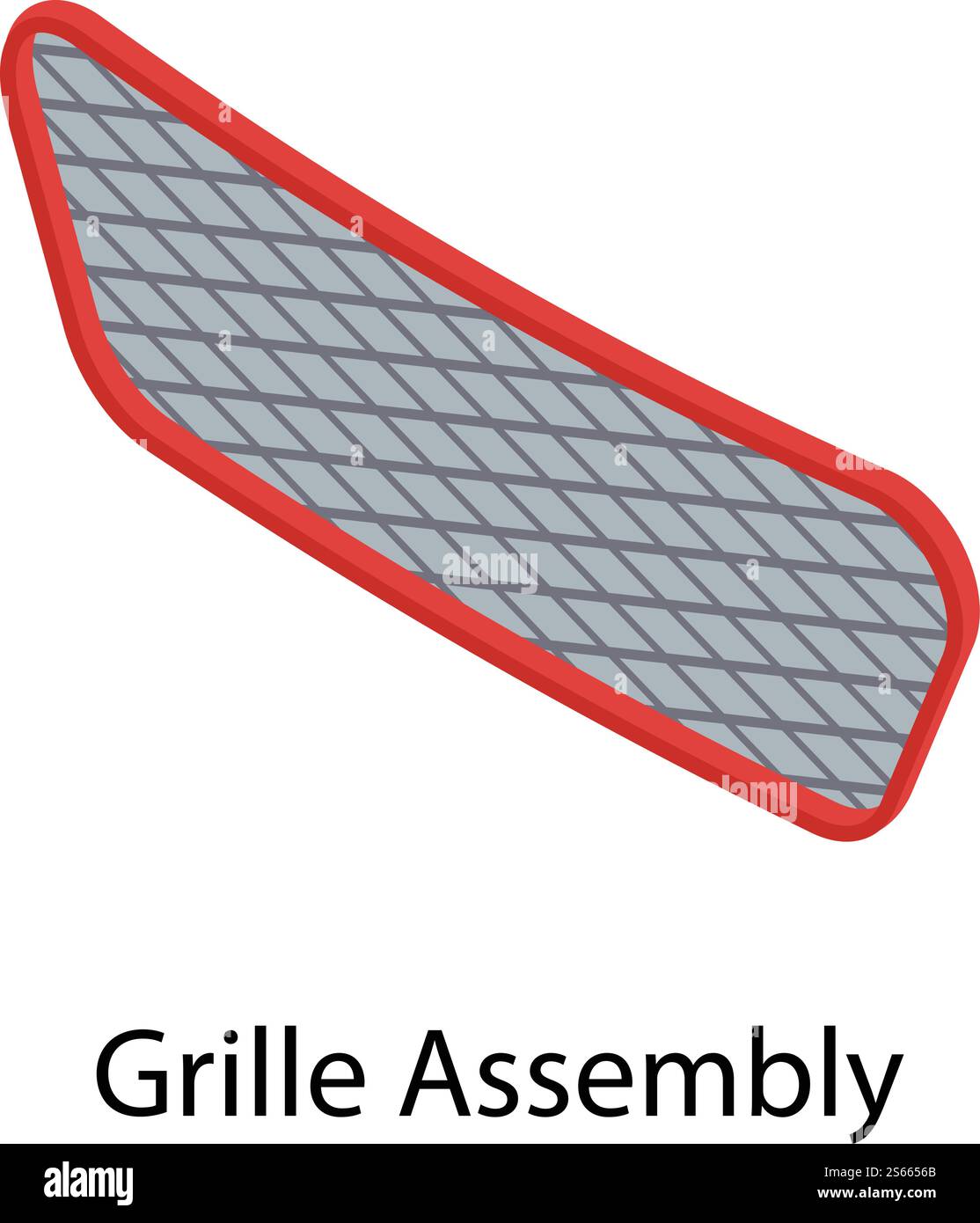 Symbol für Kühlergrillbaugruppe. Isometrisch des Vektorsymbols der Kühlergrillbaugruppe für Webdesign isoliert auf weißem Hintergrund. Symbol für Kühlergrill-Baugruppe, isometrischer Stil Stock Vektor