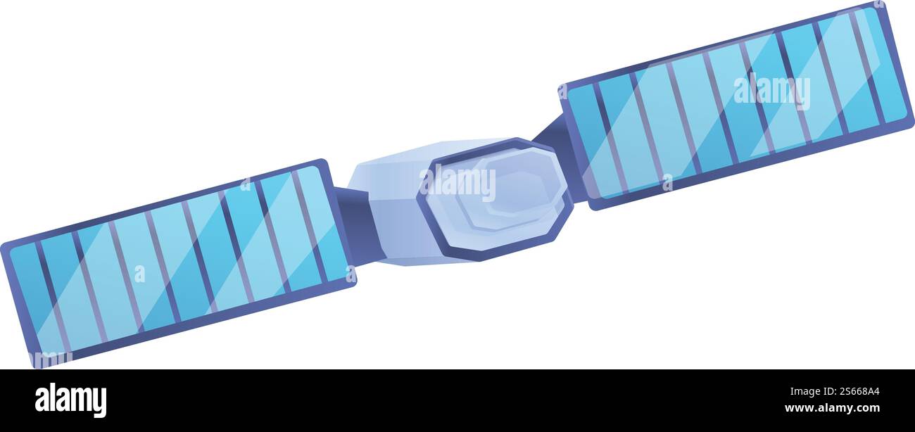 Astronomie-Satellitensymbol. Cartoon des Astronomie-Satellitenvektorsymbols für Webdesign isoliert auf weißem Hintergrund. Astronomie-Satellitensymbol, Cartoon-Stil Stock Vektor