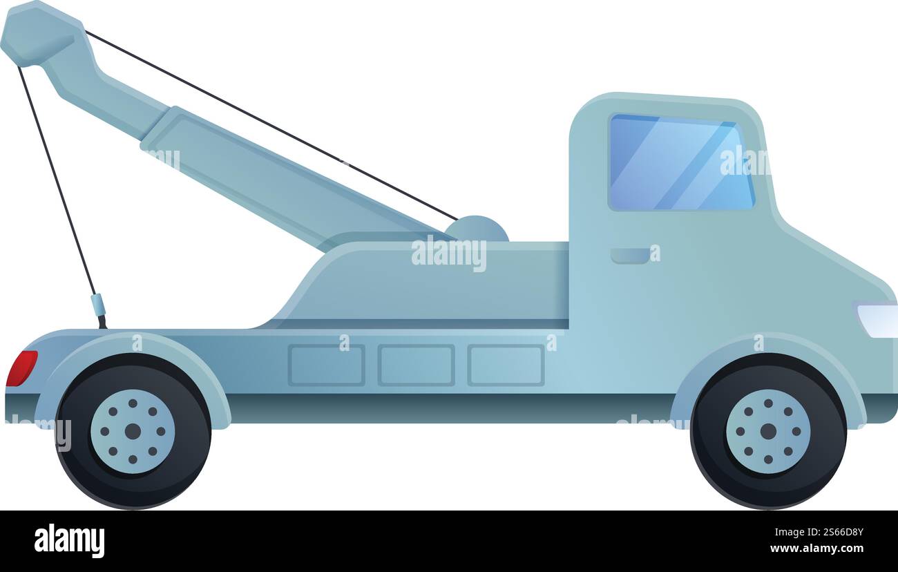 Symbol für Pannenfahrzeug. Cartoon des Pannenschleppwagen-Vektorsymbols für Webdesign isoliert auf weißem Hintergrund. Symbol für Pannenschlepper, Cartoon-Stil Stock Vektor