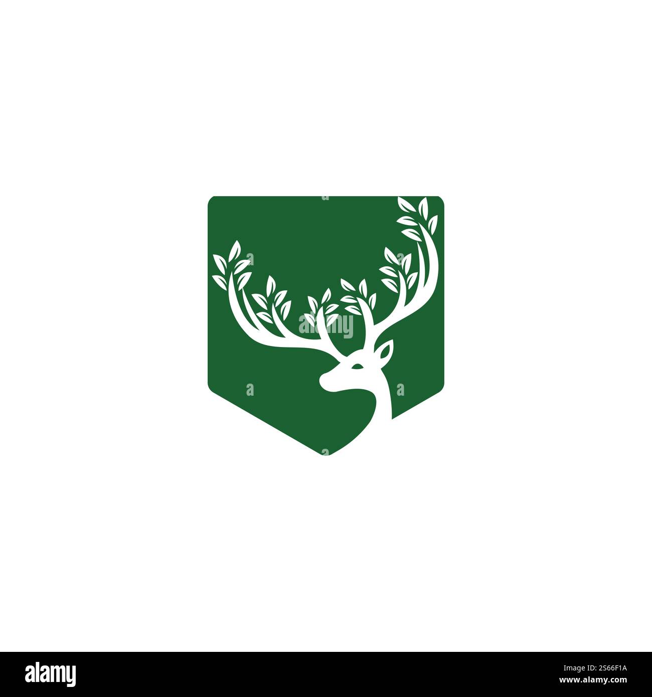 Logodesign mit Hirschblattgeweih. Stock Vektor