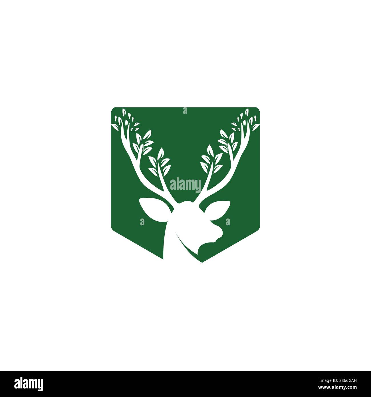 Logodesign mit Hirschblattgeweih. Stock Vektor