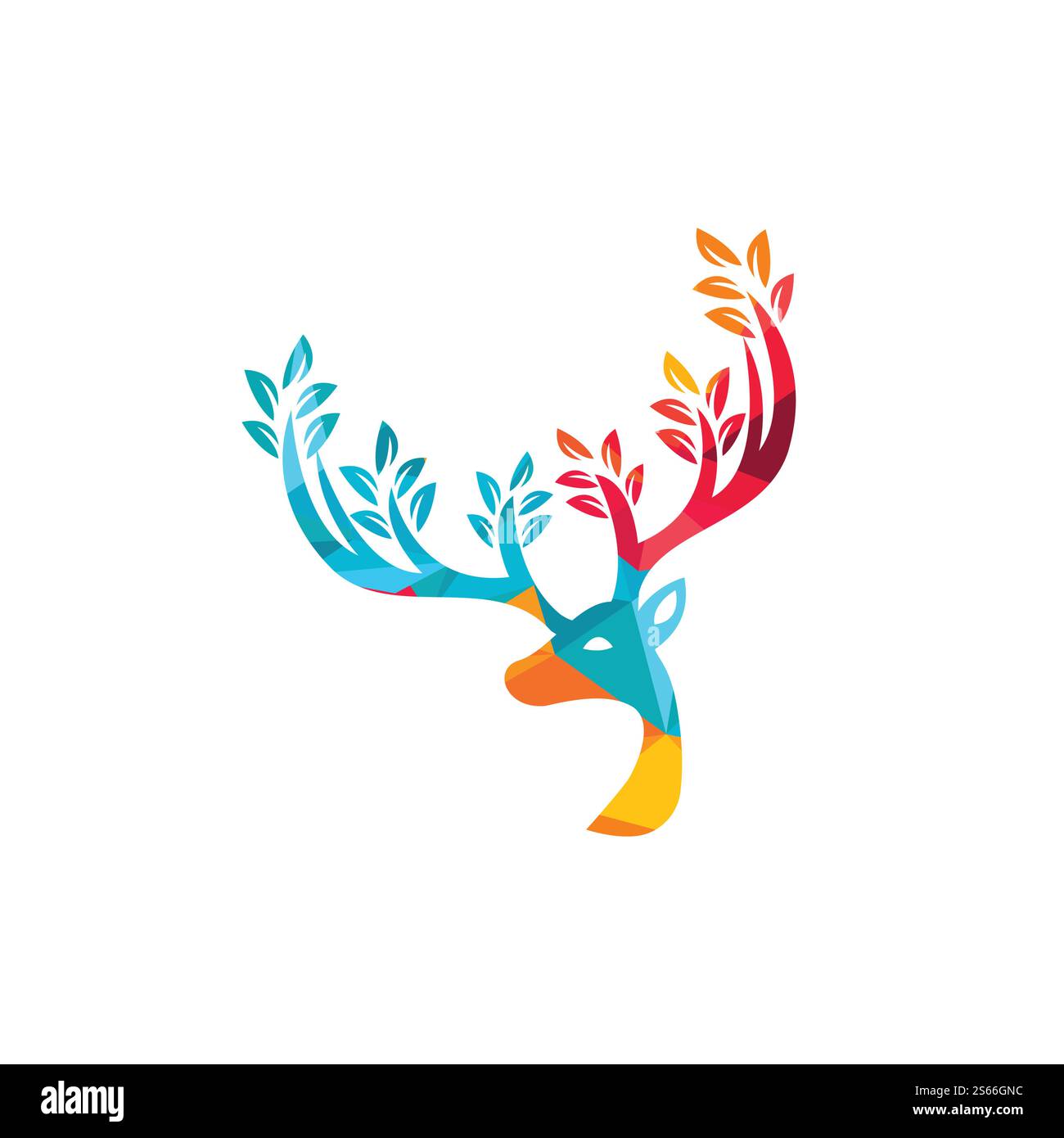 Logodesign mit Hirschblattgeweih. Stock Vektor