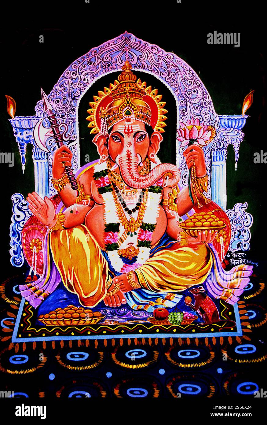 Indien Ganesh Elefant Fresko an der Wand Stockfoto