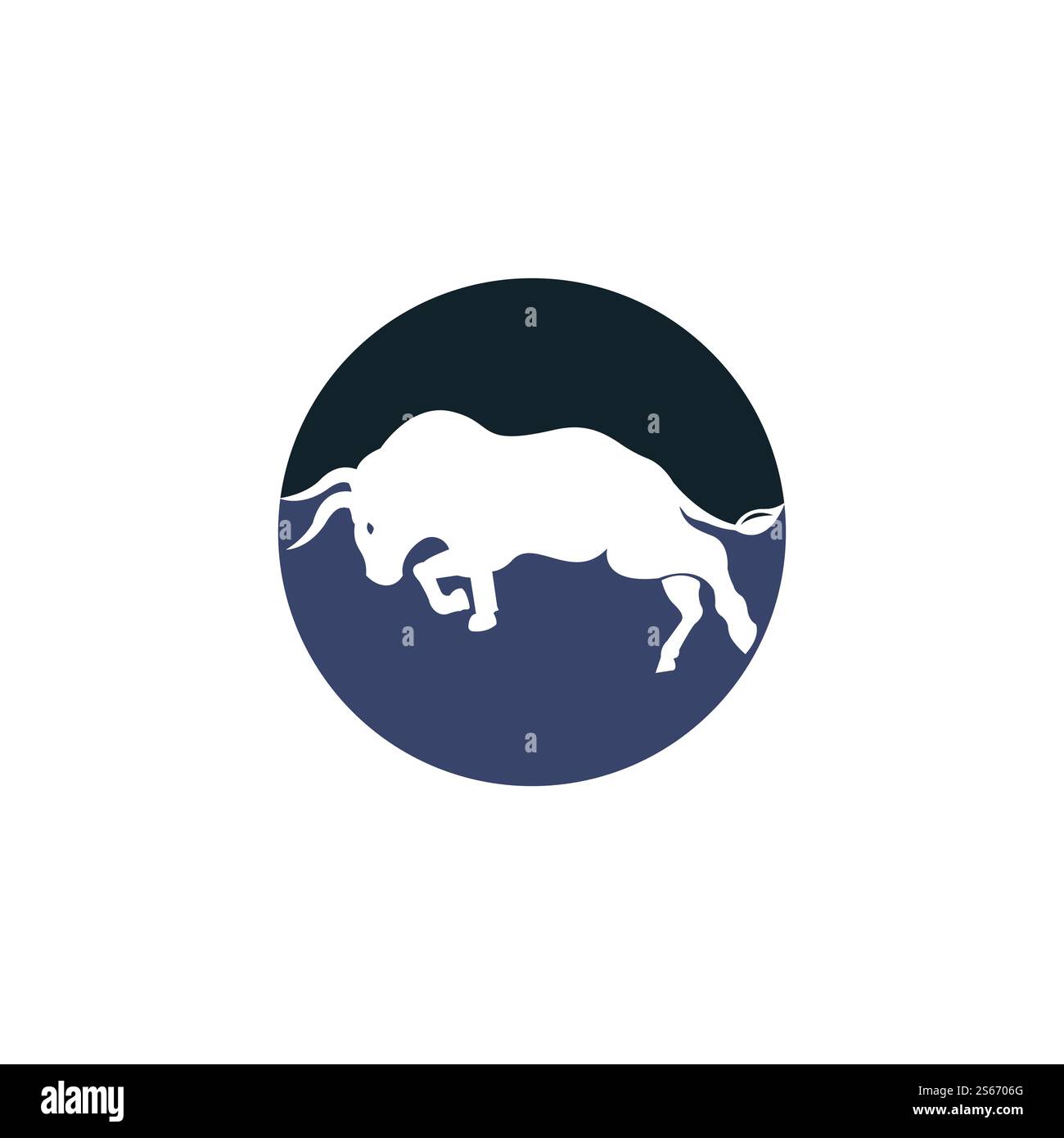 Bull-Vektor-Logo. Vorlage für Logodesign mit einfachem Tiervektor. Stock Vektor