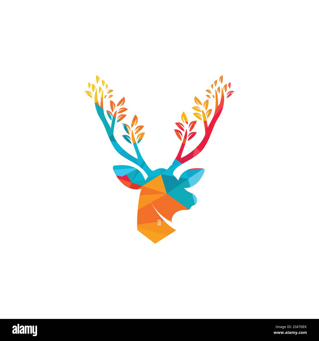 Logodesign mit Hirschblattgeweih. Stock Vektor