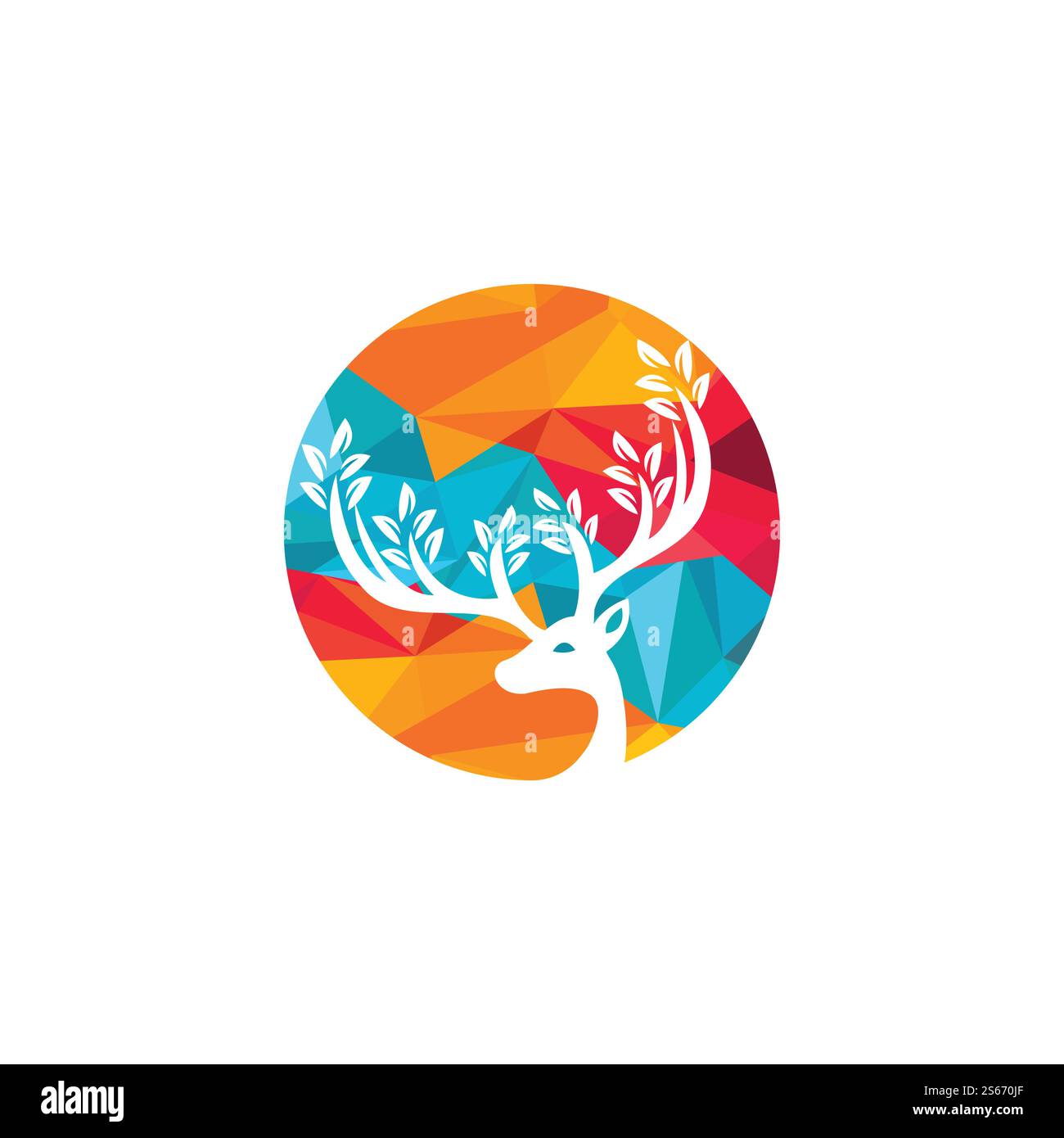 Logodesign mit Hirschblattgeweih. Stock Vektor