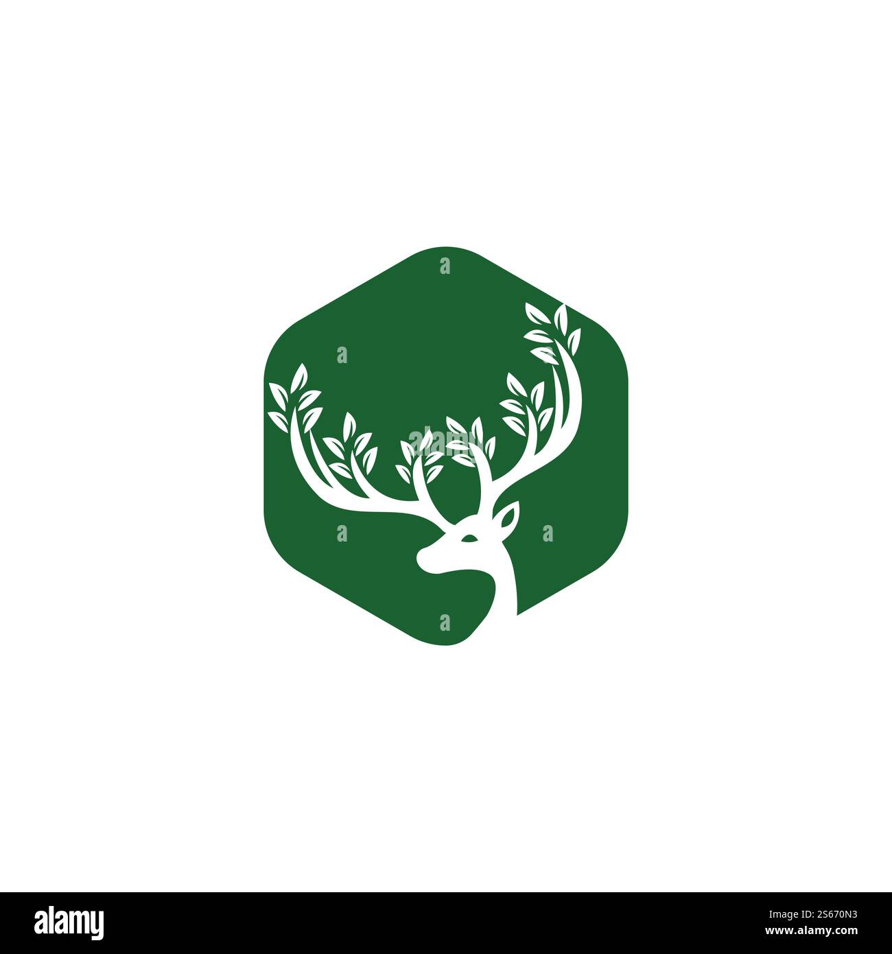 Logodesign mit Hirschblattgeweih. Stock Vektor