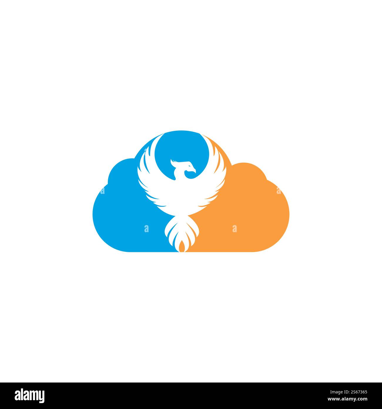 Phoenix Cloud-Logo. Designvorlage für Cloud Freedom-Logo. Stock Vektor
