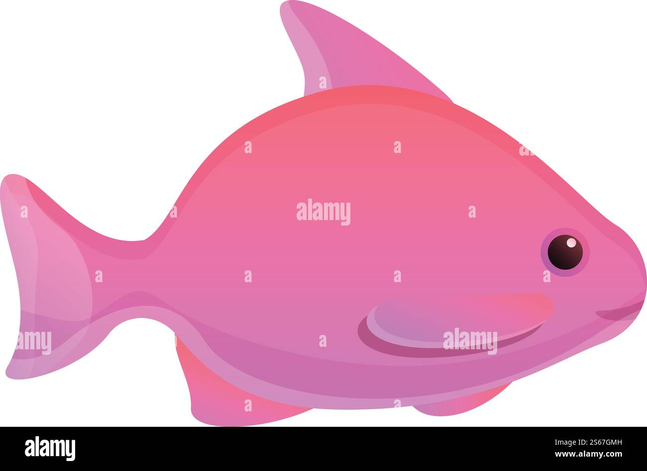 Fischzuchtsymbol. Cartoon des Zuchtfischvektorsymbols für Webdesign isoliert auf weißem Hintergrund. Zuchtfischsymbol im Cartoon-Stil Stock Vektor
