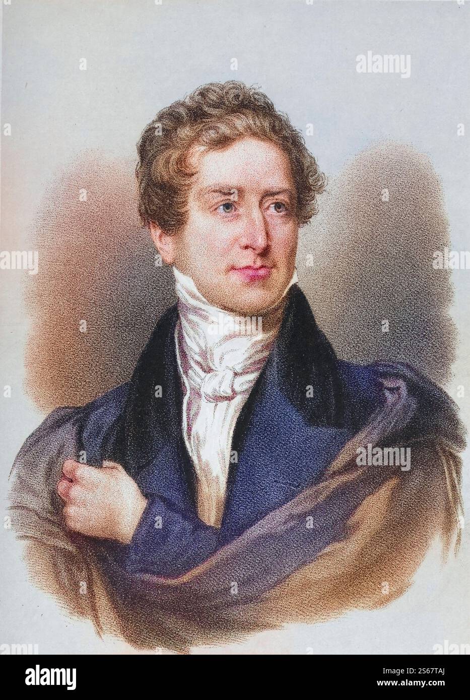 Sir Robert Peel, 2. Baronet, 1788-1850. Britischer Premierminister (1834-35, 1841-46) und Gründer der konservativen Partei, der für die Aufhebung der Getreidegesetze (1846) verantwortlich war, die Einfuhr von Getreide beschränkten., historisch, digital restaurierte Reproduktion von einer Vorlage aus dem 19. Jahrhundert, Datum nicht angegeben Stockfoto