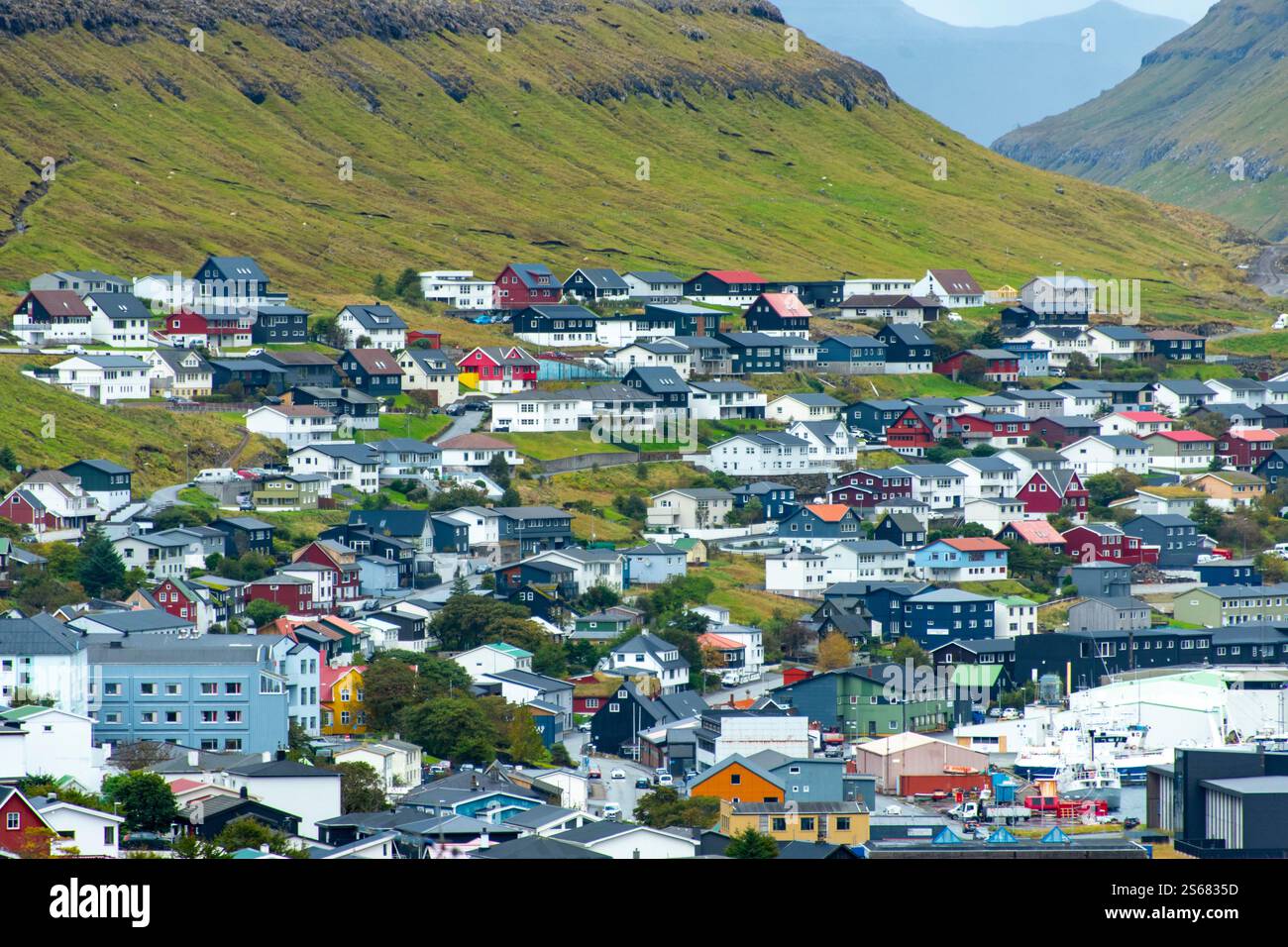 Stadt Klaksvik - Färöer Inseln Stockfoto