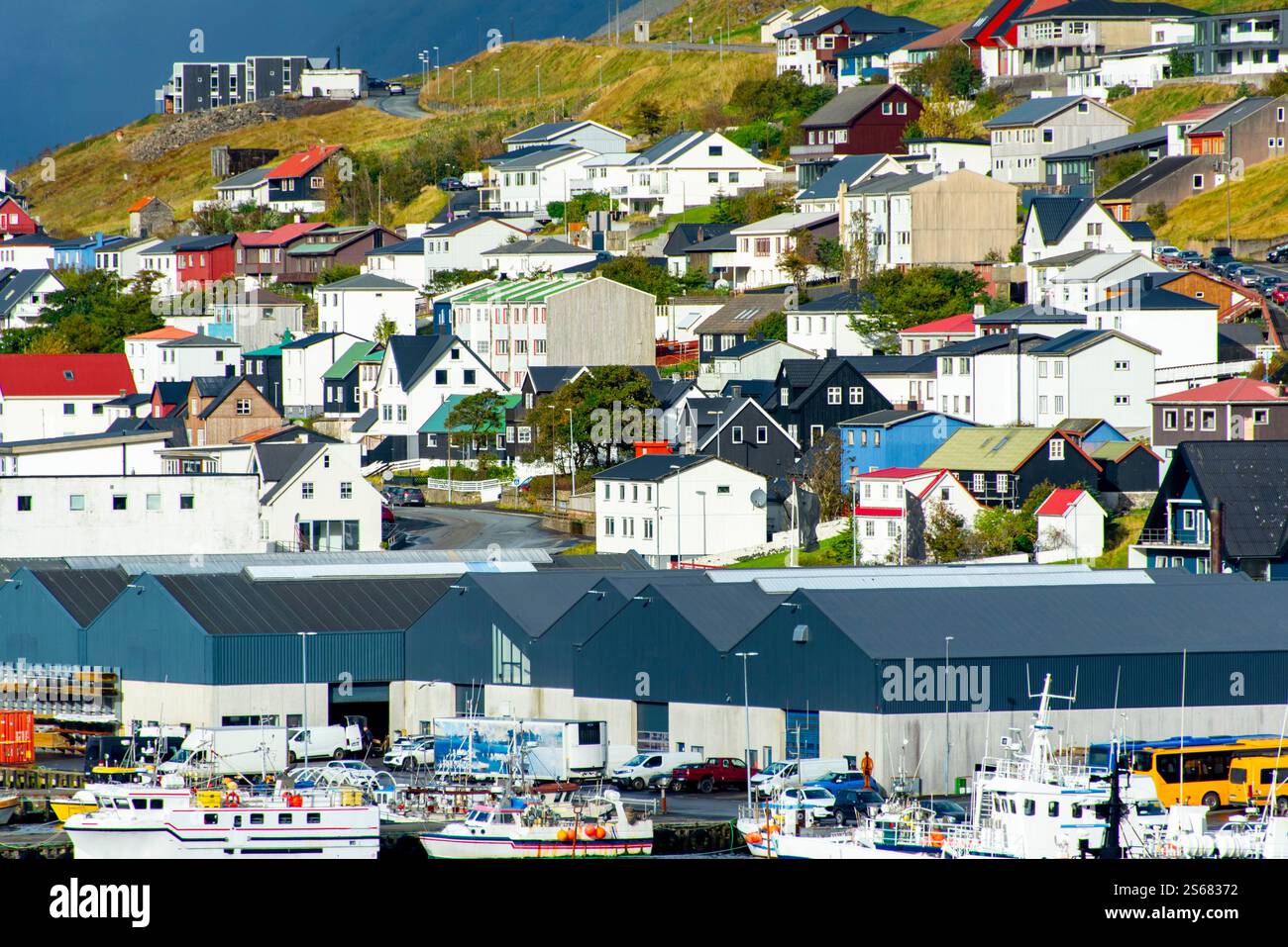 Stadt Klaksvik - Färöer Inseln Stockfoto