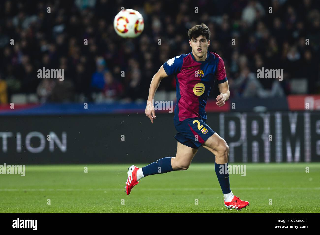 Barcelona, Spanien. Januar 2025. BARCELONA, SPANIEN - 15. JANUAR: . Pau Cubarsi vom FC Barcelona während des Copa del Rey Spiels zwischen FC Barcelona und Real Betis bei den Estadi Olimpic Lluis Companys am 15. Januar 2025 in Barcelona, Spanien (Credit Image: © Gerard Franco/DAX via ZUMA Press Wire) NUR ZUR REDAKTIONELLEN VERWENDUNG! Nicht für kommerzielle ZWECKE! Stockfoto