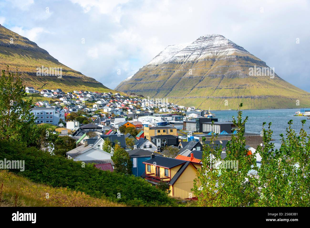 Stadt Klaksvik - Färöer Inseln Stockfoto