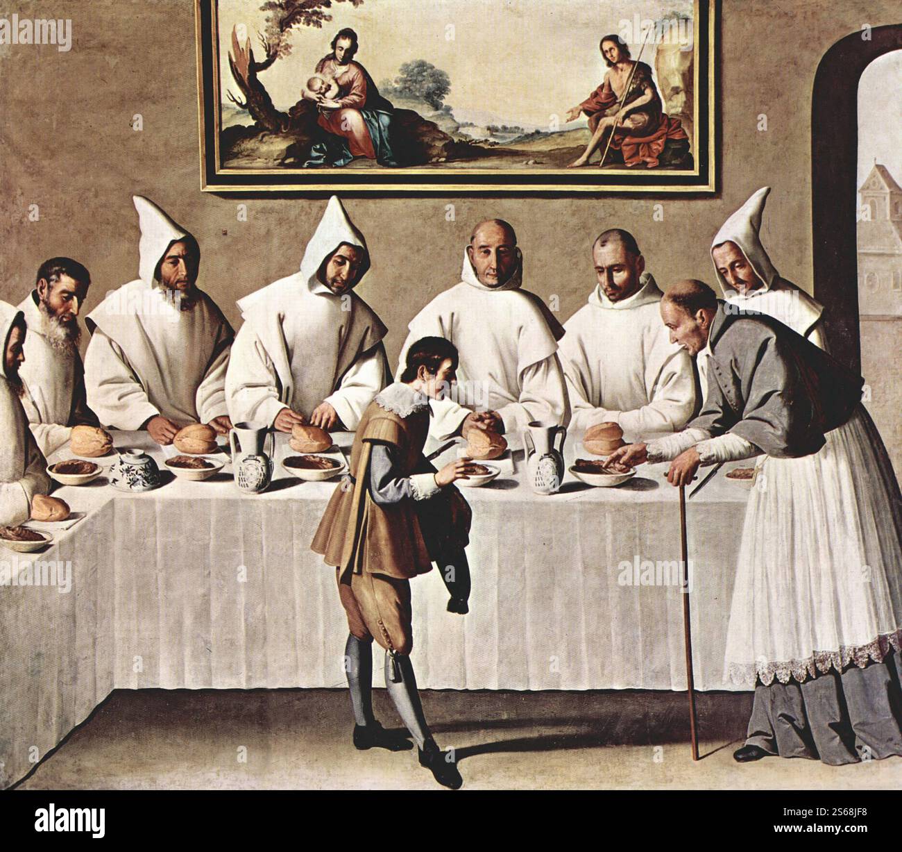 Francisco De Zurbaran - St. Hugh Cluny Refectory Carthusians 1633 Stockfoto