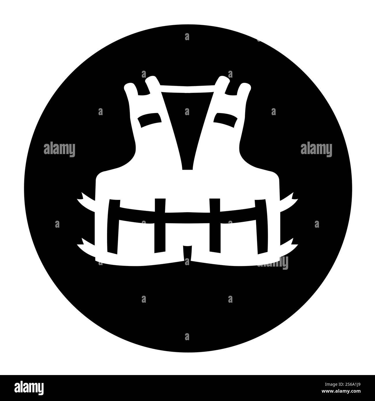 PSA-Symbol.Tragen einer Rettungsweste für Sicherheitssymbolzeichen Isolate auf weißem Hintergrund, Vektorgrafik EPS.10 Stock Vektor