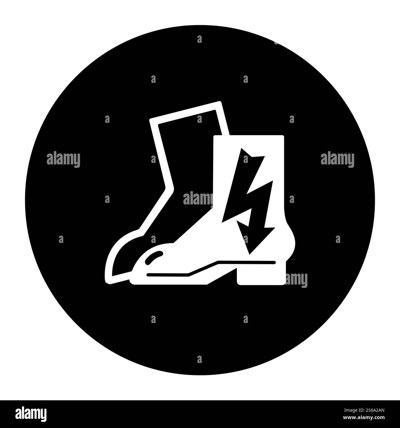 Symbol tragen elektrische Schuhe Zeichen auf schwarzem Hintergrund, Vektor-llustration Stock Vektor