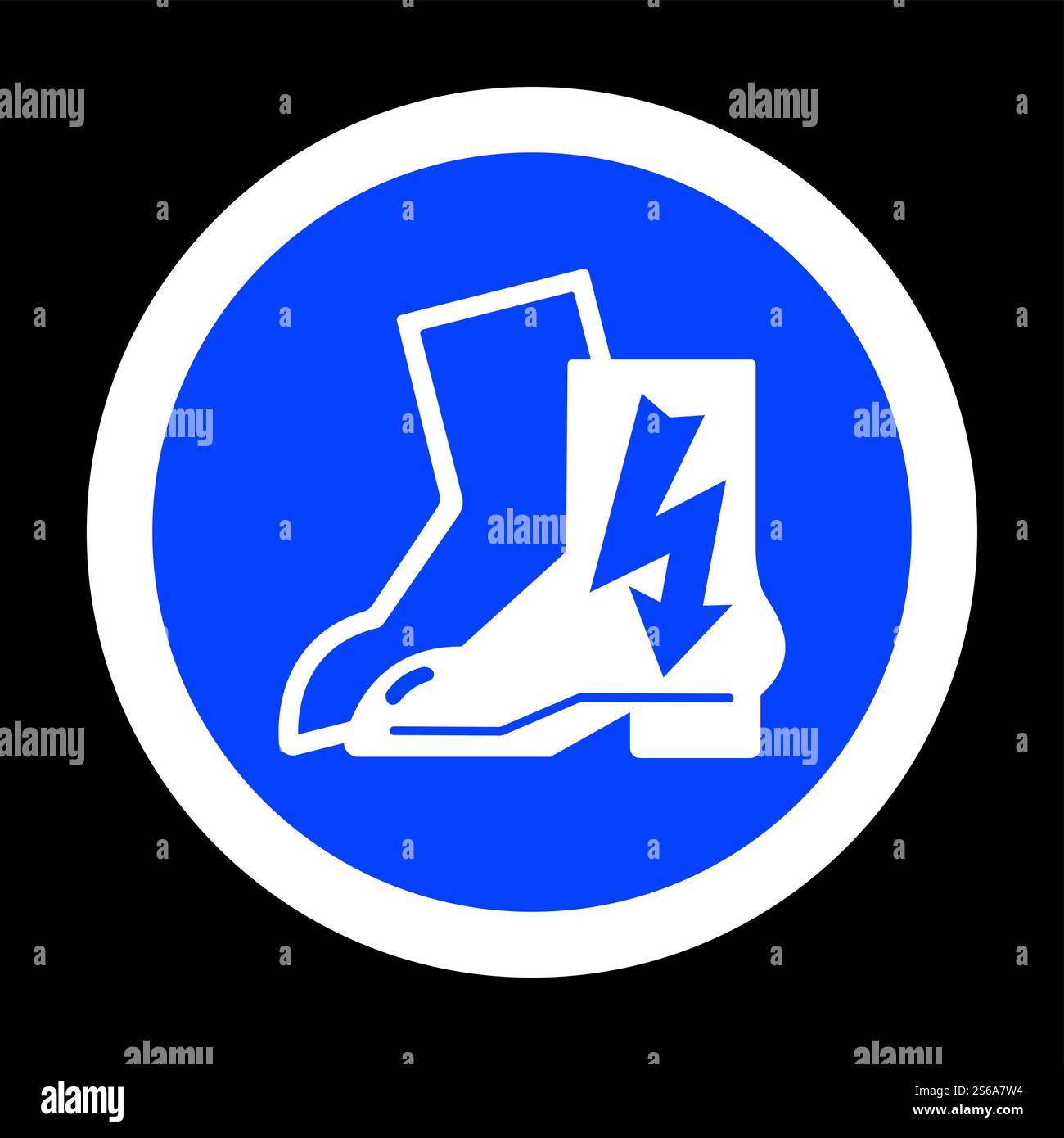 Symbol tragen elektrische Schuhe Zeichen auf schwarzem Hintergrund, Vektor-Illustration Stock Vektor