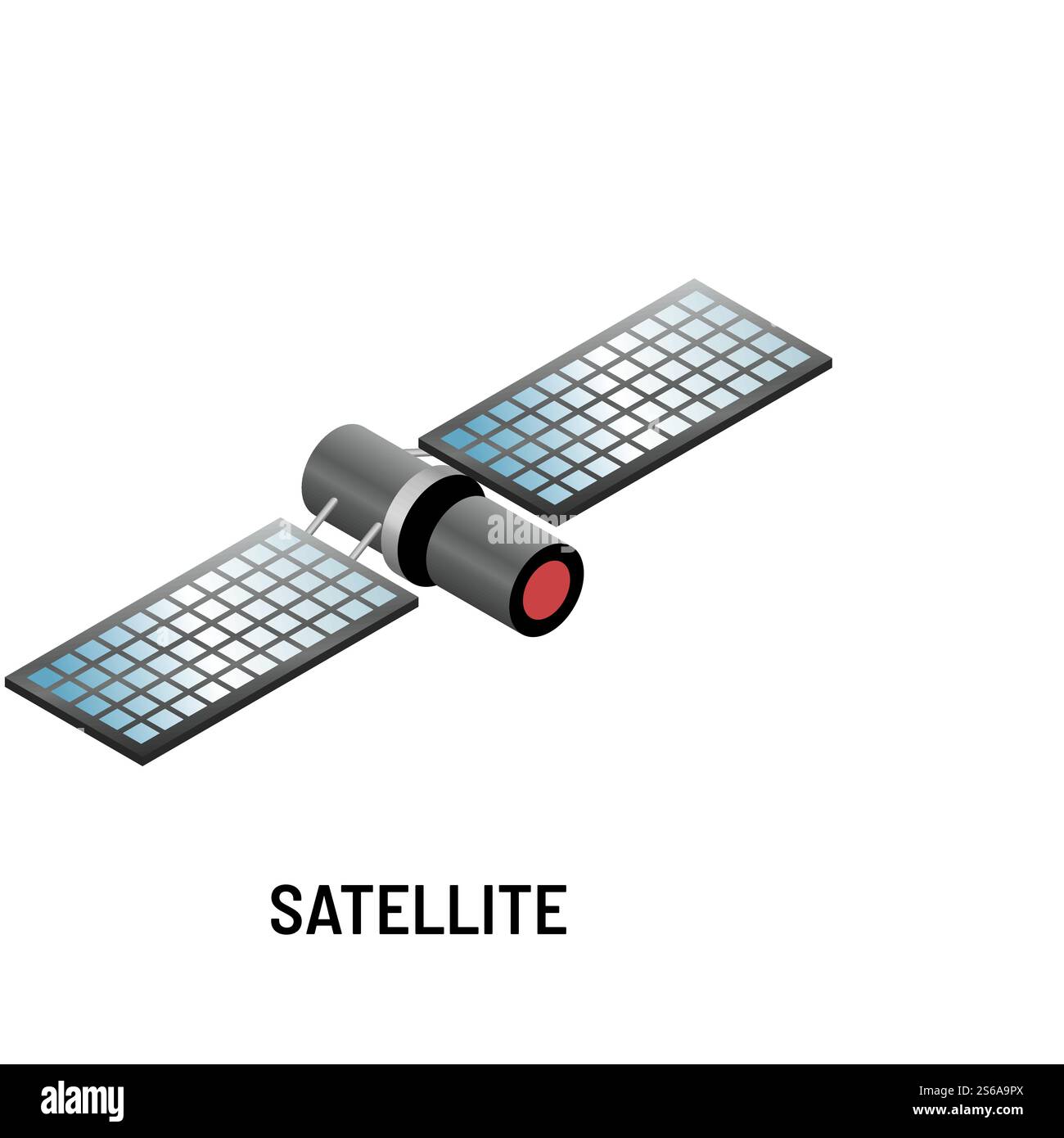 Telekommunikation und Internet bereitstellende Ausrüstung Satelliten Raumfahrzeuge isolierte Orbitalgeräte Vektor isolierte Objekte gps-Datenübertragung drahtlose kosmische Technologie weltweit Rundfunk. Satelliten-Raumfahrzeuge, isolierte Geräte für Telekommunikation und Internet bereitstellende Ausrüstung Stock Vektor