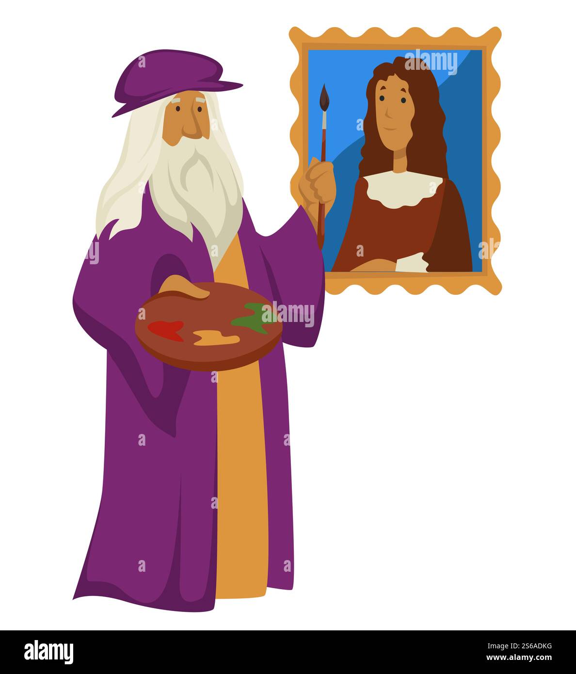Leonardo da Vinci mit Palette und Pinsel und Porträt Renaissance Künstler Vektor isoliert Charakter Malerei Kunst Malerei und Bild alten Porträtisten älteren Mann mit Bart im Hut und langem Gewand. Renaissance-Künstler Leonardo da Vinci mit Palette und Pinsel und Porträt Stock Vektor Leonardo da Vinci mit Palette und Pinsel und Porträt Renaissance Künstler Vektor isoliert Charakter Malerei Kunst Malerei und Bild alten Porträtisten älteren Mann mit Bart im Hut und langem Gewand. Renaissance-Künstler Leonardo da Vinci mit Palette und Pinsel und Porträt Stock Vektor