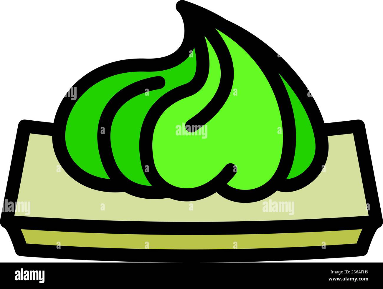 Grünes Wasabi-Symbol. Umrissgrünes Wasabi-Vektor-Symbol für Webdesign isoliert auf weißem Hintergrund. Grüne Wasabi-Ikone, umrissener Stil Stock Vektor