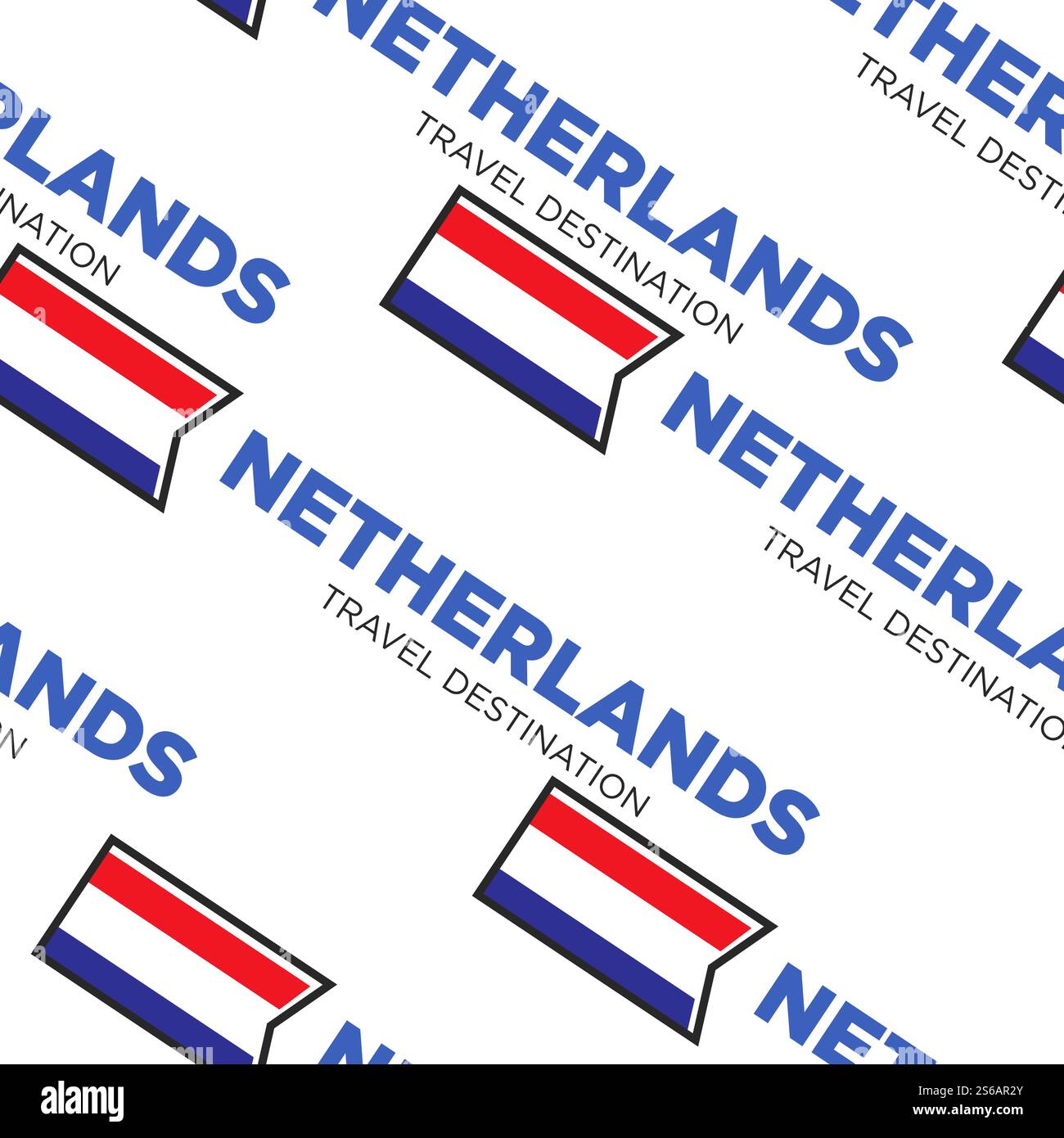 Nationales Symbol Niederlande oder Holland Reiseziel Flagge nahtlose Muster Vektor Heraldik und heraldisches Symbol Reisen und Tourismus endlose Textur Niederlande symbolische Element Tapetendruck. Nahtloses Muster für Reiseziele in den Niederlanden oder Holland Stock Vektor