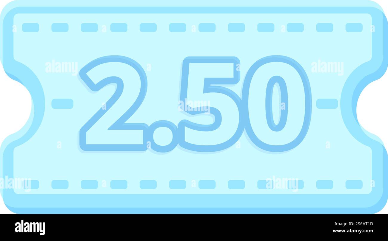 Symbol für Busfahrkarte stempeln. Zeichentrick des Stempelbus Ticket Vektorsymbols für Web Design isoliert auf weißem Hintergrund. Stempel-Busticket-Symbol, Cartoon-Stil Stock Vektor