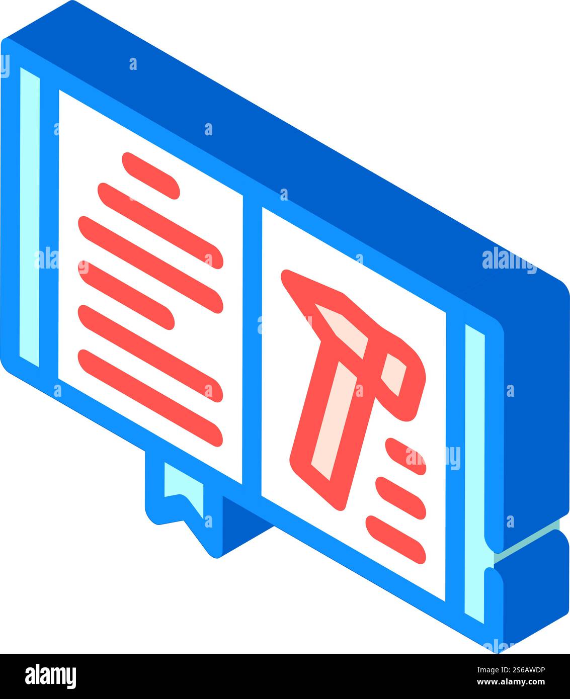 Isometrischer Symbolvektor des Gesetzbuches. Gesetz Buch Schild. Isolierte Symboldarstellung. Isometrische Symbolvektorillustration des Gesetzbuches isoliert Stock Vektor