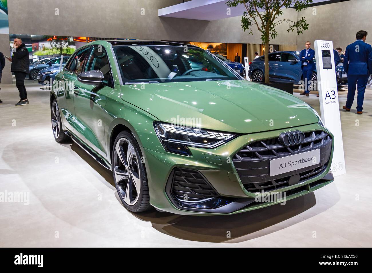 Audi A3 Sportback (2025) auf dem Brüsseler Automobilsalon. Brüssel, Belgien - 10. Januar 2025 Stockfoto