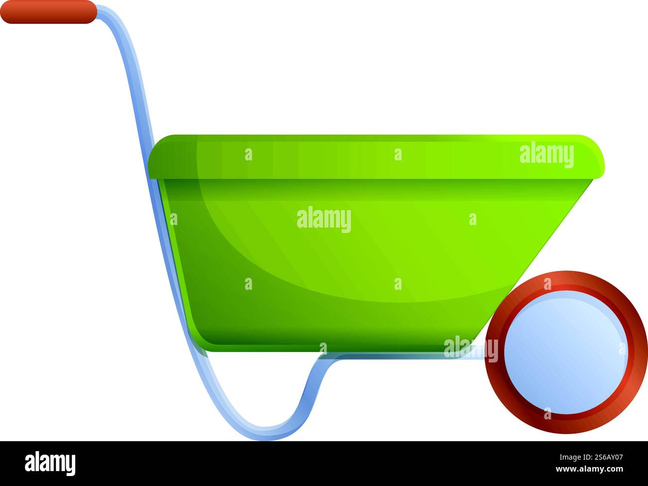 Symbol für Schubkarre Boden. Cartoon des Boden-Schubkarren-Vektorsymbols für Webdesign isoliert auf weißem Hintergrund. Bodenkarren-Symbol, Cartoon-Stil Stock Vektor