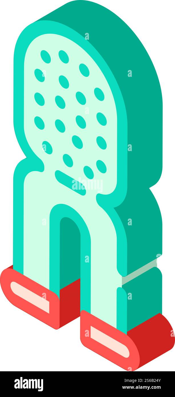 Bürste zum Reinigen von Hundezähnen isometrischer Symbolvektor. Bürste zum Reinigen der Hundezähne Schild. Isolierte Symboldarstellung. Bürste zum Reinigen der Hundezähne isometrische Symbol Vektor-Illustration Stock Vektor