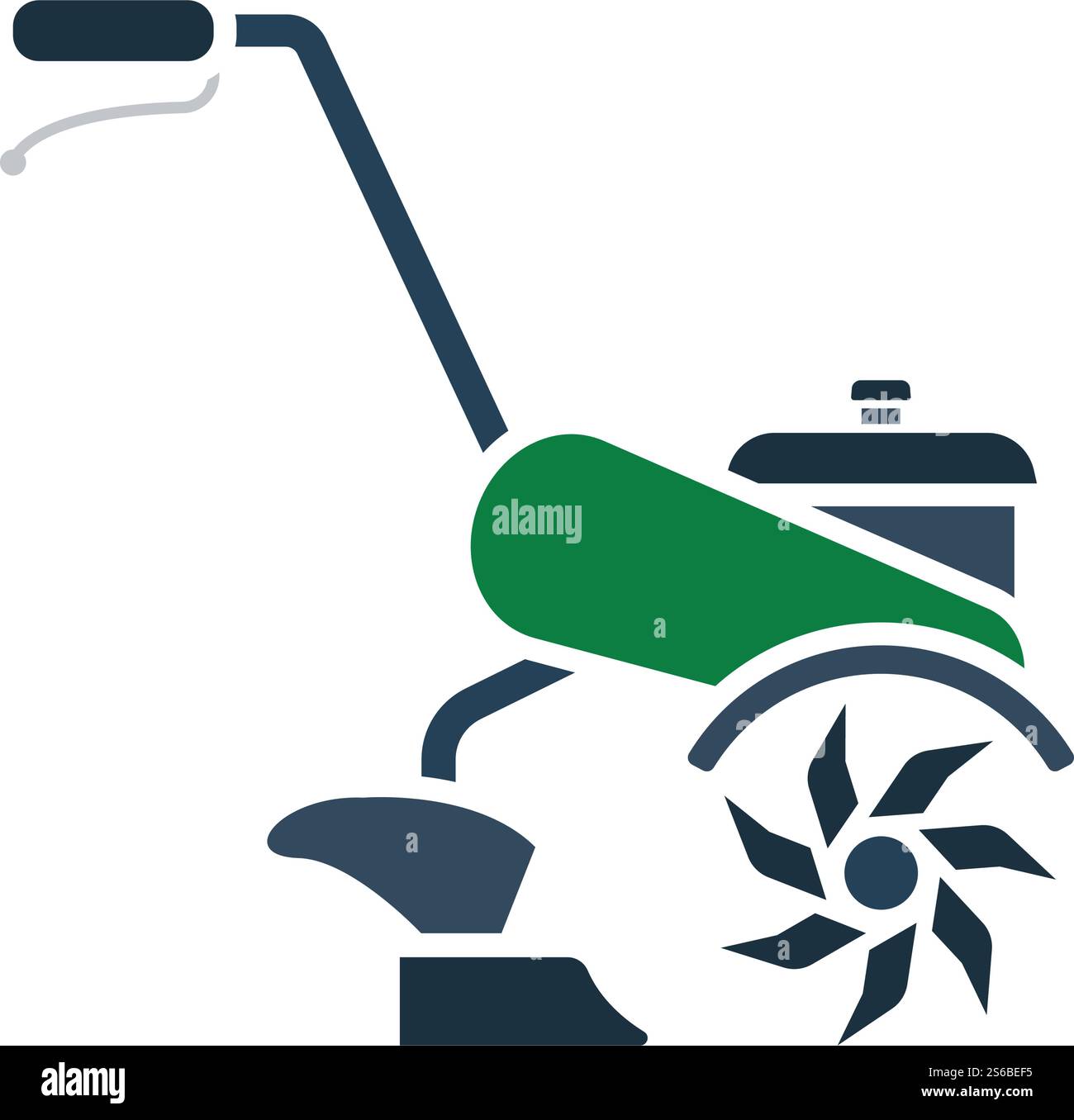 Symbol Für Gartenfräse. Flaches Farbdesign. Vektorgrafik. Stock Vektor