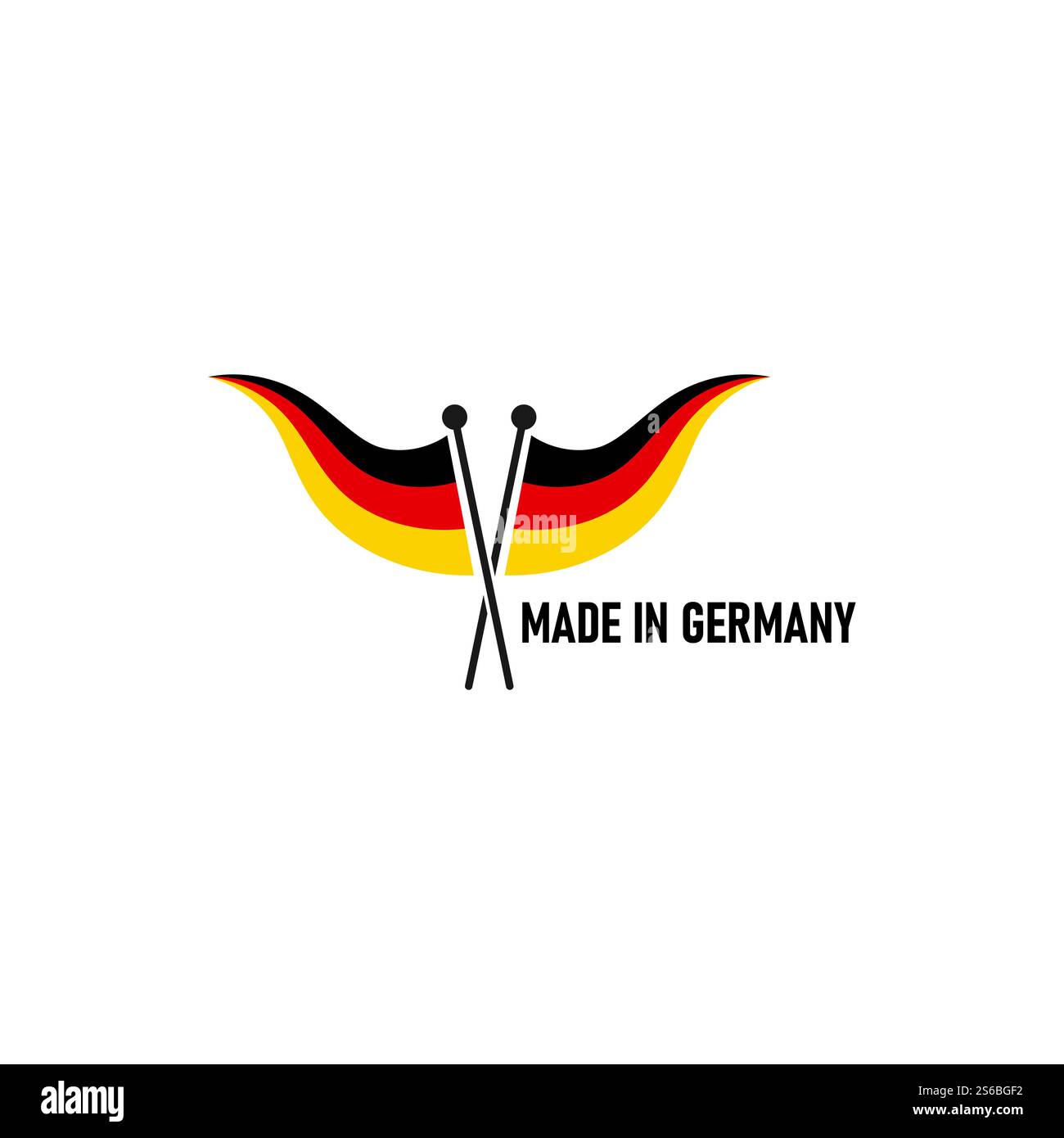 Logo-Symbol mit deutschem Flaggendesign im Internet Stock Vektor