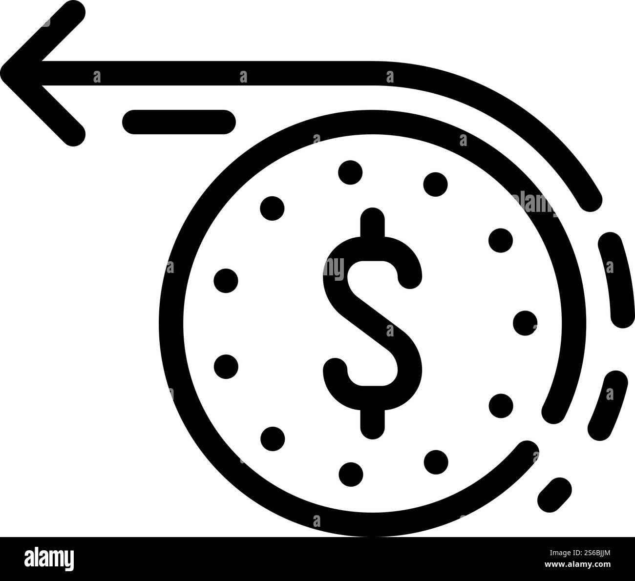 Symbol für Geldkäufe. Schild für den Geldkauf. Schwarze Abbildung des isolierten Kontursymbols. Money Purchaise Line Symbol Vektor Illustration Stock Vektor