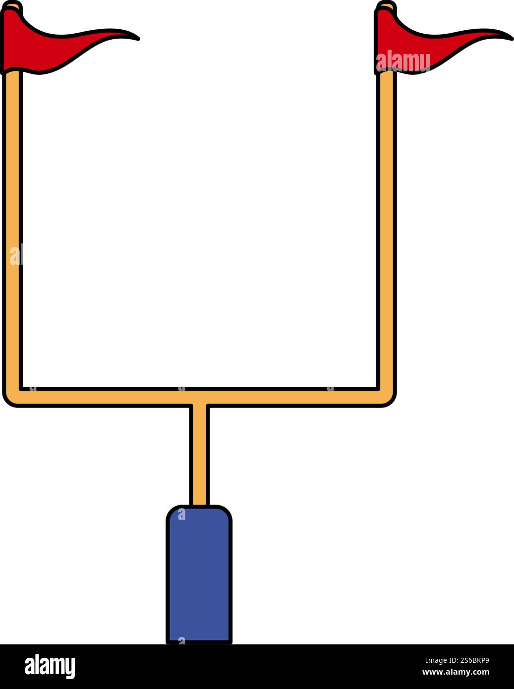 American Football Goal Post-Symbol. Bearbeitbare Kontur Mit Farbfülldesign. Vektorgrafik. Stock Vektor