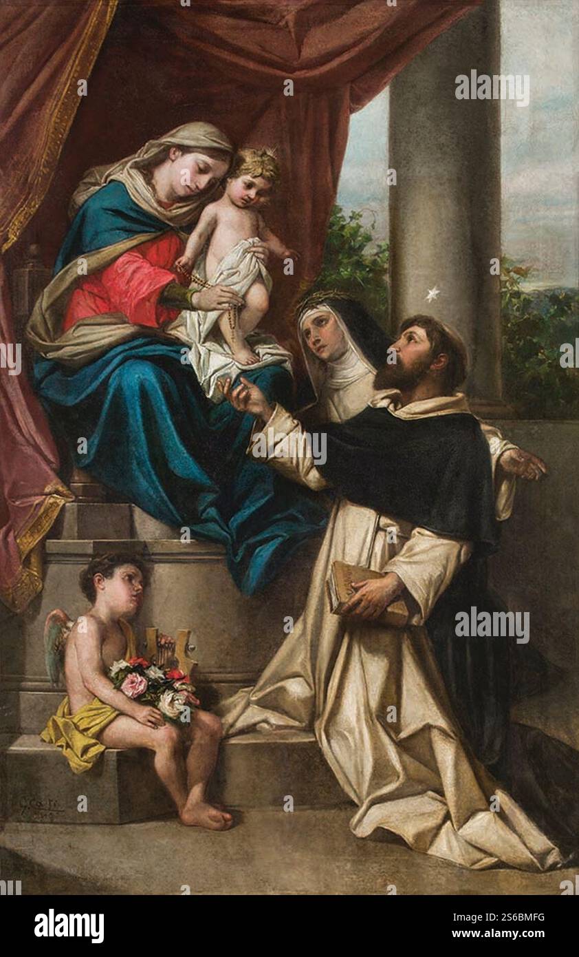 Giuseppe Calì, Muttergottes vom Rosenkranz (Pfarrkirche Għajnsielem). Stockfoto