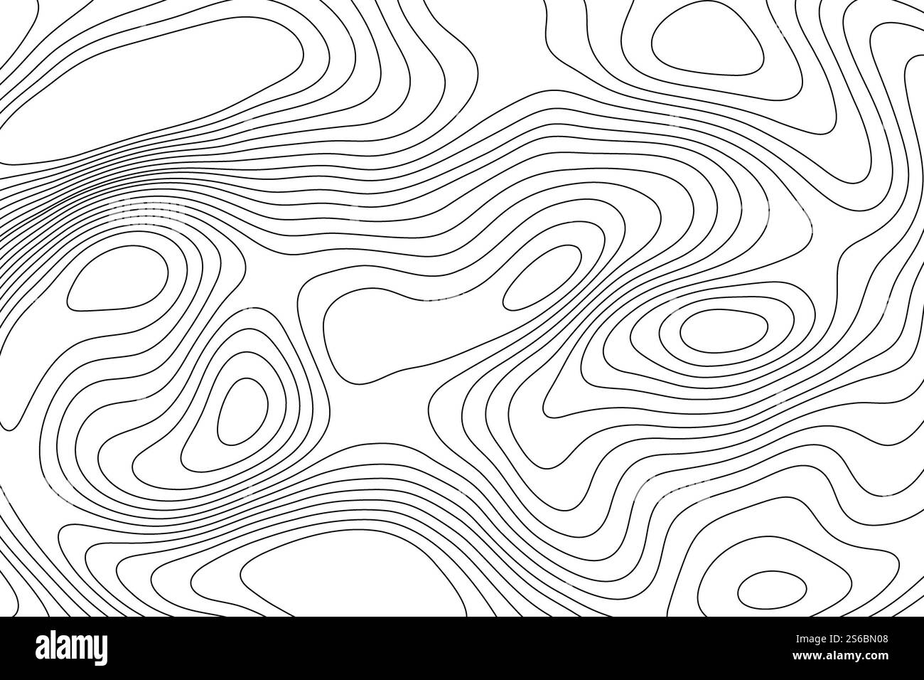 Schwarz auf weiß abstrakte perspektivische Linien-Wellenstreifen mit 3D-Effekt isoliert auf Schwarz. Stockfoto