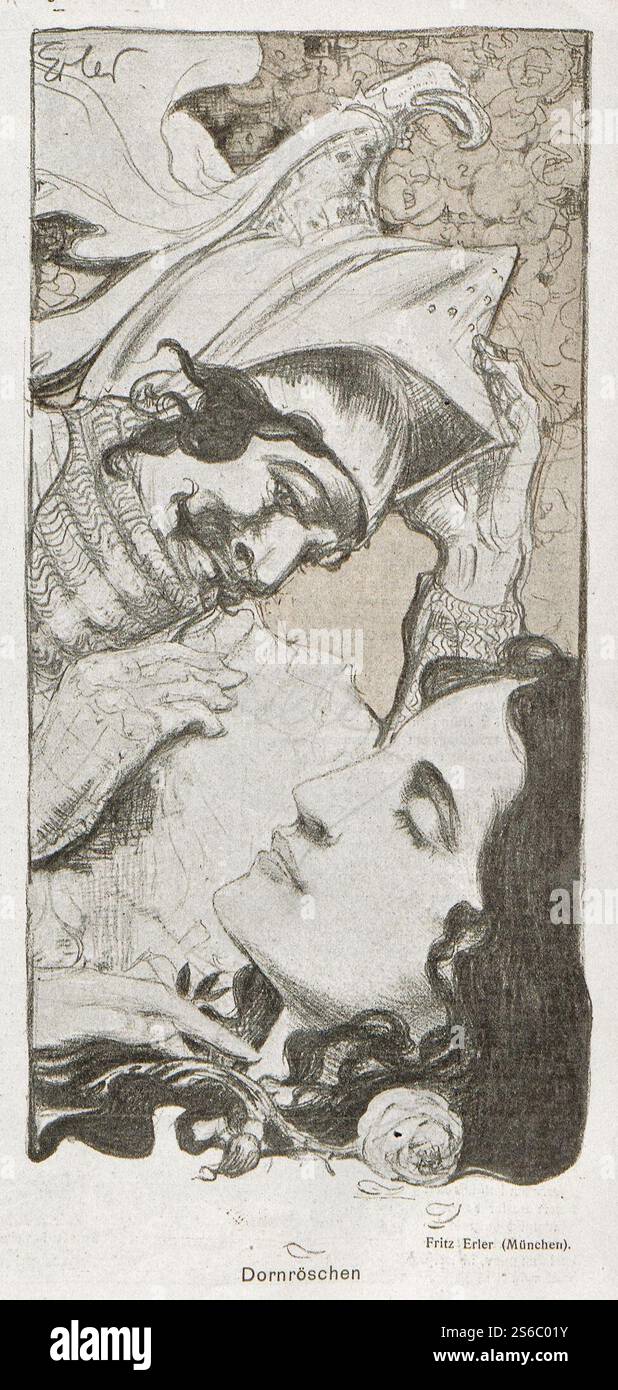 Fritz Erler - Dornröschen, Jugend 1898. Stockfoto