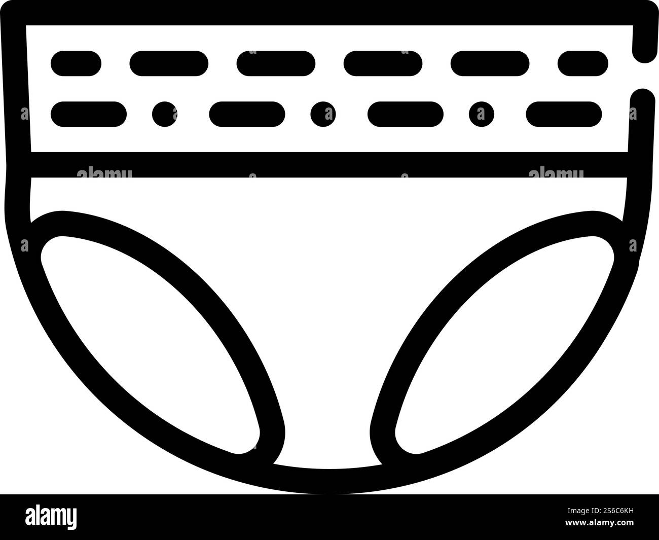 Windel für alte menschliche Linie Symbol Vektor. Windel für altes menschliches Zeichen. Schwarze Abbildung des isolierten Kontursymbols. Windel für alte menschliche Linie Symbol Vektor Illustration Stock Vektor